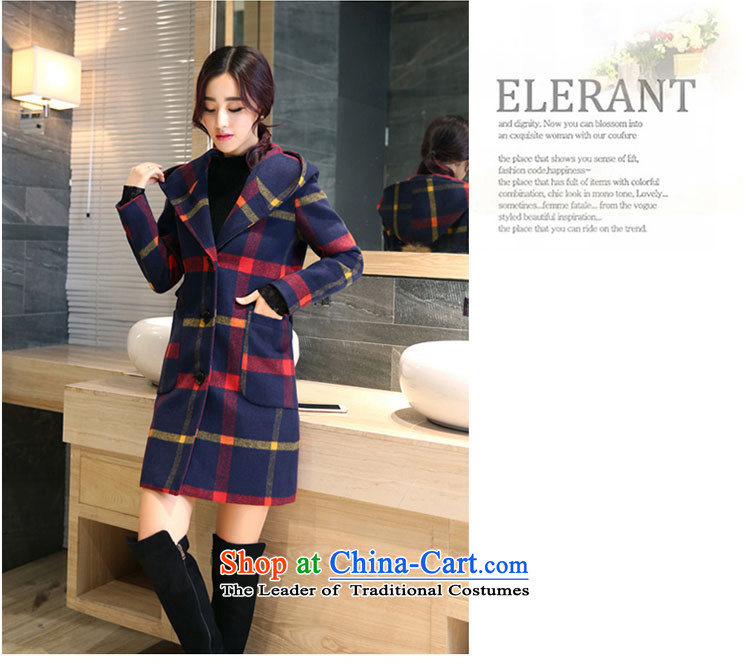 2015 Autumn and Winter Storm girls) grid gross girls coat? Long Korean Sau San with cap? coats latticed cloth red and yellow color of the XL Photo, prices, brand platters! The elections are supplied in the national character of distribution, so action, buy now enjoy more preferential! As soon as possible.