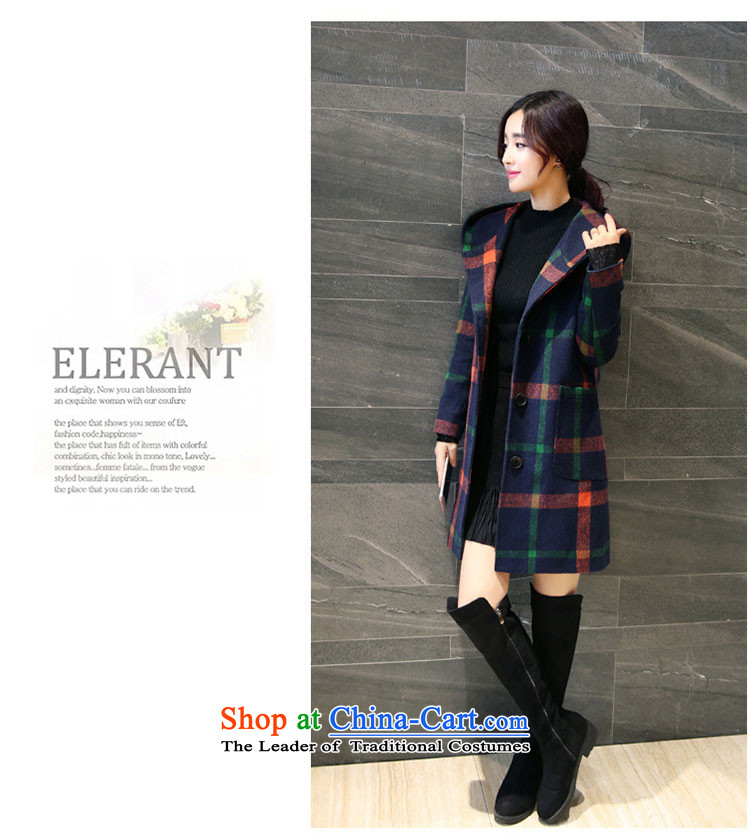 2015 Autumn and Winter Storm girls) grid gross girls coat? Long Korean Sau San with cap? coats latticed cloth red and yellow color of the XL Photo, prices, brand platters! The elections are supplied in the national character of distribution, so action, buy now enjoy more preferential! As soon as possible.