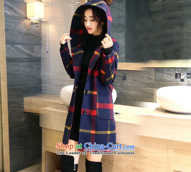 2015 Autumn and Winter Storm girls) grid gross girls coat? Long Korean Sau San with cap? coats latticed cloth red and yellow color of the XL Photo, prices, brand platters! The elections are supplied in the national character of distribution, so action, buy now enjoy more preferential! As soon as possible.