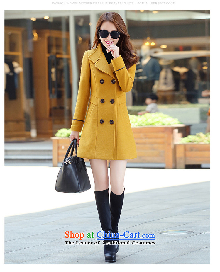 The Qian The Rhyme 2015 autumn and winter new Korean version in the Sau San Long Large? double-female coat a wool coat jacket coat? female gross navy blue M picture, prices, brand platters! The elections are supplied in the national character of distribution, so action, buy now enjoy more preferential! As soon as possible.
