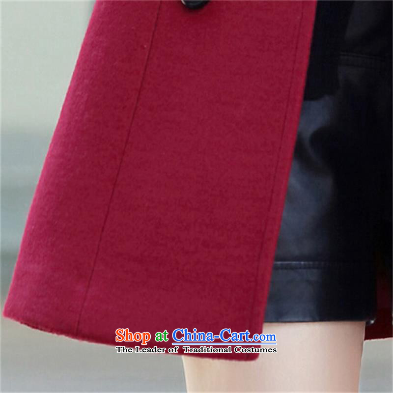 The Qian The Rhyme 2015 autumn and winter new Korean version in the Sau San Long Large? double-female coat a wool coat jacket coat? female gross navy blue cloth, Mrs Rosanna Ure, the rhyme M , , , shopping on the Internet