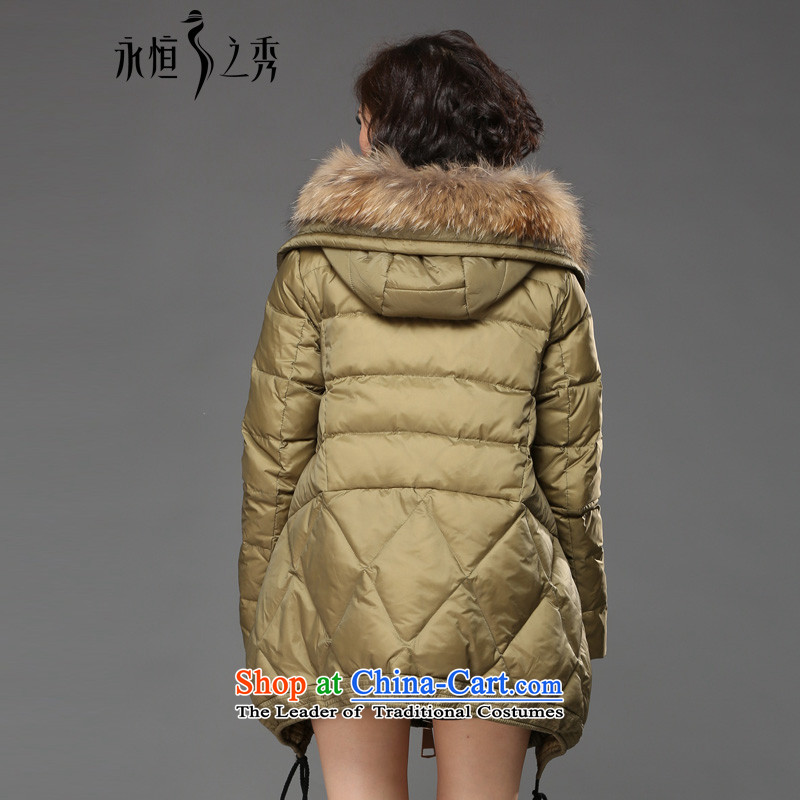 The Eternal Soo-to increase women's code cotton coat jacket thick mm2015 sister winter thick, Hin thin new tie the cotton waffle gross cap cotton jacket army green (pre-sale 10 day shipping 3XL,) Eternal Soo , , , shopping on the Internet