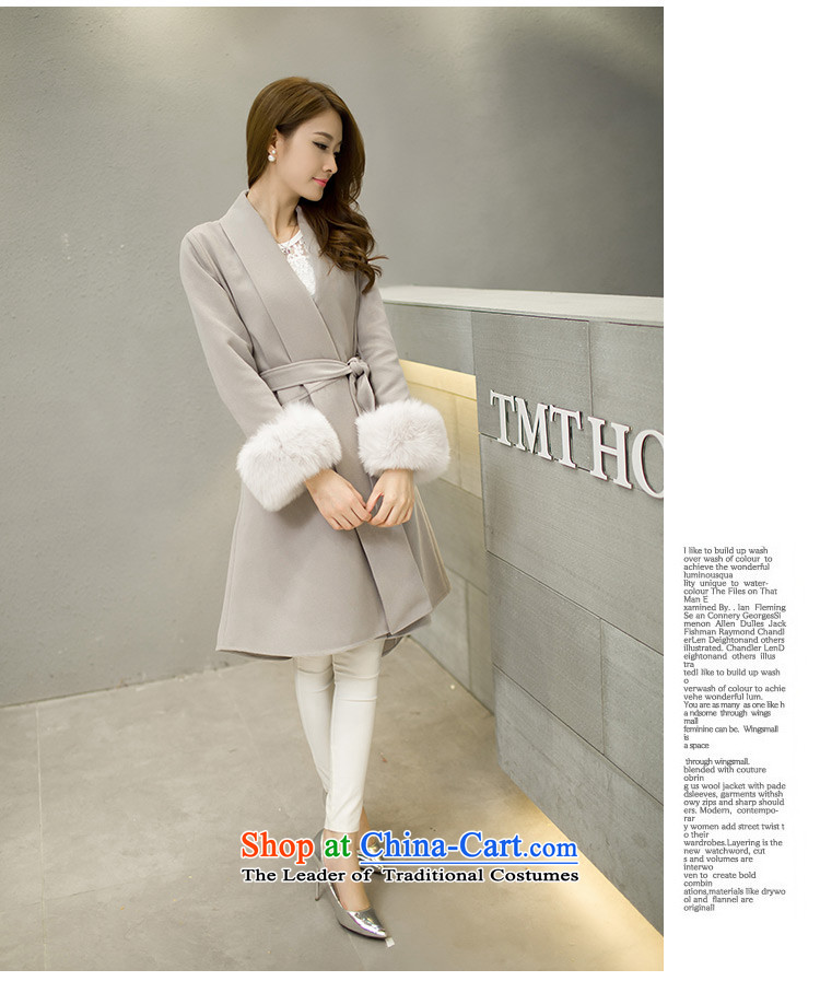 El-chul (yizensn poem) version 2015 Winter Olympics Korea new temperament v-neck autumn and winter coats that? long hair? jacket y70398 Sau San gray   S picture, prices, brand platters! The elections are supplied in the national character of distribution, so action, buy now enjoy more preferential! As soon as possible.