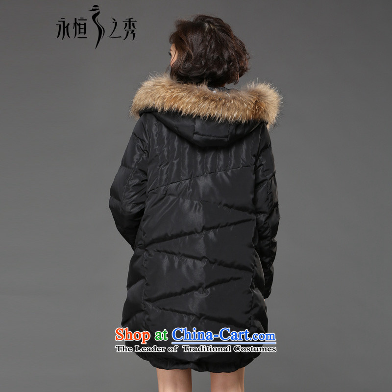 The Eternal Soo-to increase women's code cotton coat jacket thick sister 2015 winter clothing new product expertise, Hin thick mm thin in Europe long hair really tie Cap Black 3XL, ãþòâ eternal Soo , , , shopping on the Internet