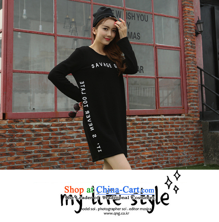 Morning to 2015 autumn and winter large female new Korean relaxd. Long wild stamp lint-free thick sweater letters round-neck collar stylish long-sleeved gray skirt 5XL( recommendations 180-200 catties) Picture, prices, brand platters! The elections are supplied in the national character of distribution, so action, buy now enjoy more preferential! As soon as possible.