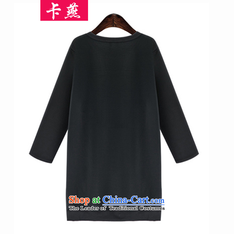  The new 2015 Yan card xl women short skirts thick mm Mount relaxd autumn dresses Thick Long A sister in the field establishment of 200 379 Black 5XL, shirt catty card Yan Shopping on the Internet has been pressed.