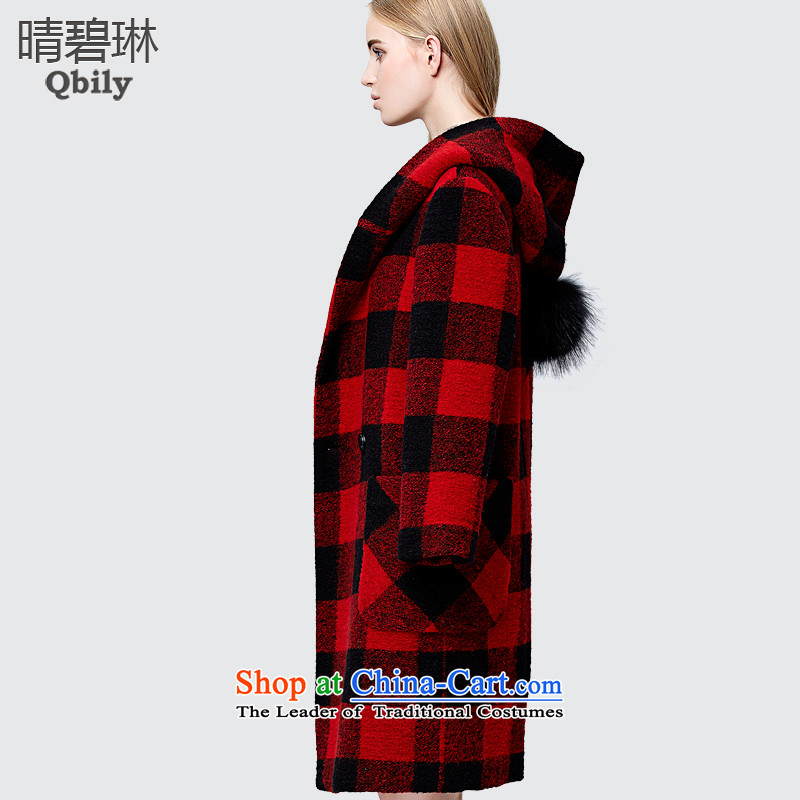 Sunny Pik Lam 2015 autumn and winter new products for women is a gross ball decorated in antique plaid long wool coat red , L, fine? Pik-rim (qbily) , , , shopping on the Internet