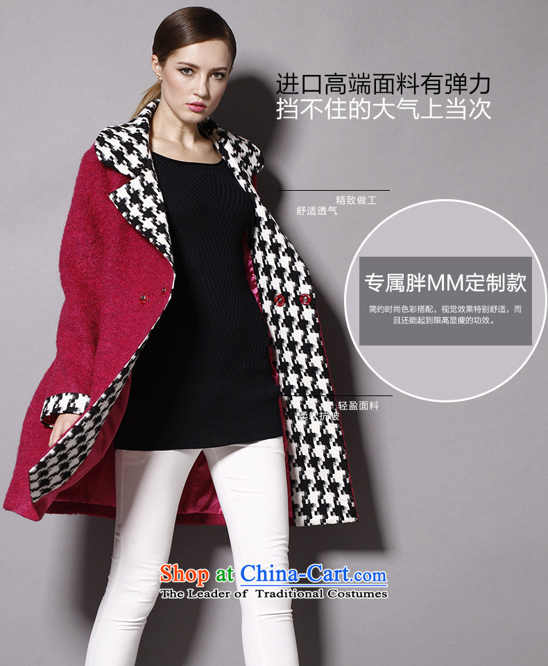 Good Palace Yan  2015 Fall/Winter Collections of the new Europe and increase women's code thick wool coat in mm? Long lapel a wool coat red 5XL picture, prices, brand platters! The elections are supplied in the national character of distribution, so action, buy now enjoy more preferential! As soon as possible.
