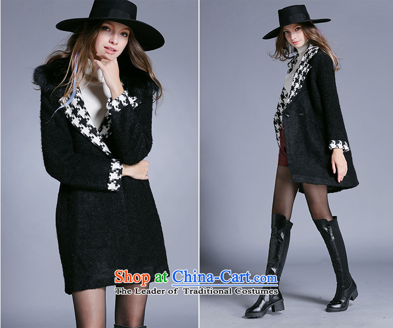 Good Palace Yan  2015 Fall/Winter Collections of the new Europe and increase women's code thick wool coat in mm? Long lapel a wool coat red 5XL picture, prices, brand platters! The elections are supplied in the national character of distribution, so action, buy now enjoy more preferential! As soon as possible.