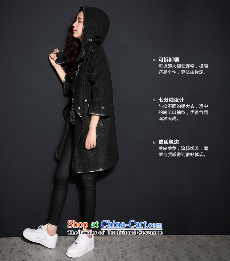 7 Huan 2015 autumn and winter new seven-sleeve cap-long hair black women coats? M picture, prices, brand platters! The elections are supplied in the national character of distribution, so action, buy now enjoy more preferential! As soon as possible.