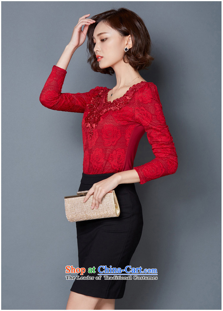 Adam Cheng Yi covered by the 2015 autumn and winter new Korean version of the large-screen yarn, forming the Lei Sau San shirt female red XXXL 5019 picture, prices, brand platters! The elections are supplied in the national character of distribution, so action, buy now enjoy more preferential! As soon as possible.