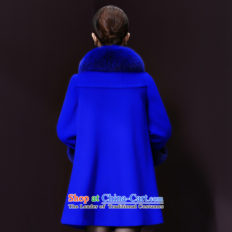 There can be new winter 2015 cloak gross butted? Long Large cashmere overcoat female blue XXXL, can stay here (KOSHION) , , , shopping on the Internet