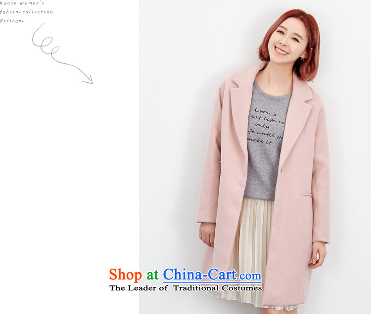 Wide Color Gamut 2015 autumn and winter new Korean women in pure color long suit for wild thick hair?? coats jacket pale pink S picture, prices, brand platters! The elections are supplied in the national character of distribution, so action, buy now enjoy more preferential! As soon as possible.