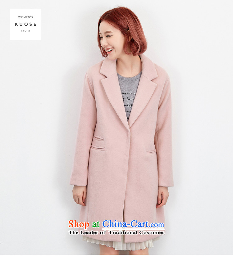 Wide Color Gamut 2015 autumn and winter new Korean women in pure color long suit for wild thick hair?? coats jacket pale pink S picture, prices, brand platters! The elections are supplied in the national character of distribution, so action, buy now enjoy more preferential! As soon as possible.