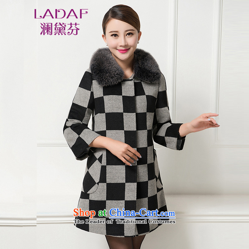 The World 2015 autumn and winter fun Doi New_ long wool? jacket compartments Sau San 1072 gray cells  XL