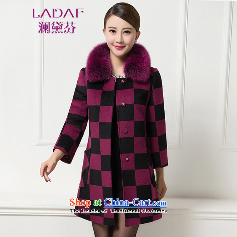The World 2015 autumn and winter fun Doi New) long wool? jacket compartments Sau San 1072 gray cells  XL, World Doi Fen (LANDAIFEN) , , , shopping on the Internet
