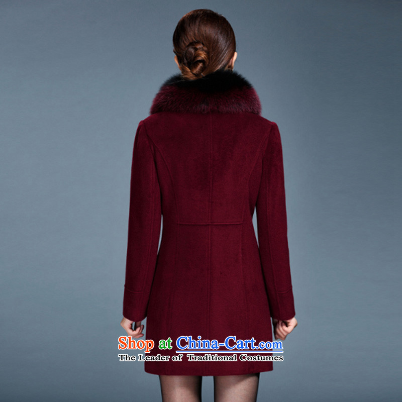 Yi Fei guest 2015 autumn and winter new gross cashmere overcoat jacket? large middle-aged fox gross BOURDEAUX XXL, collar YI FEI (YIFEIKE) , , , shopping on the Internet