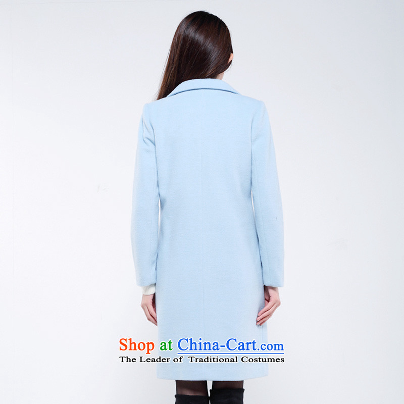 Flower to 2015 winter clothing new Korean version for long, thin suit coats female gross 30VD74003 jacket? light blue M flower to (duoyi) , , , shopping on the Internet