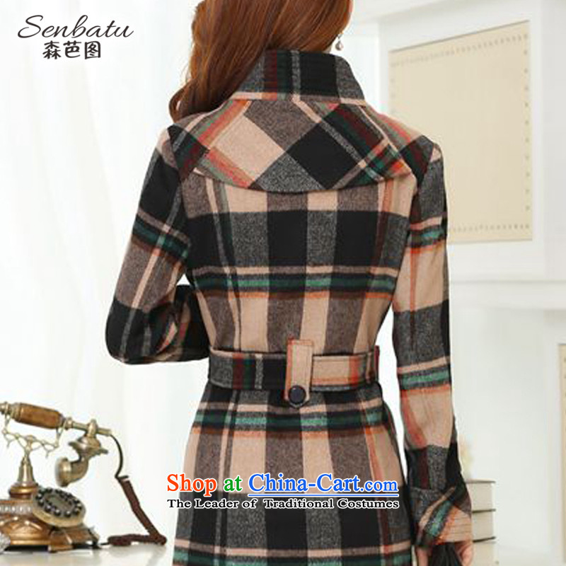 Sum of hip figure 2015 autumn and winter new women's Korea version? coats and stylish Sau San tether collar jacket in gross so long hair? coats girls blue XL, sum and Figure , , , shopping on the Internet