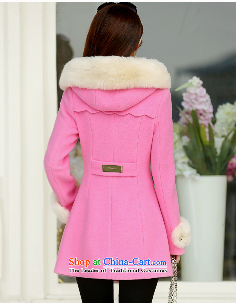  Small stylish Heung-aimoonsa double-gross autumn and winter coats? female new nagymaros collar cap gross women coats of sweet? a wool coat pink L picture, prices, brand platters! The elections are supplied in the national character of distribution, so action, buy now enjoy more preferential! As soon as possible.