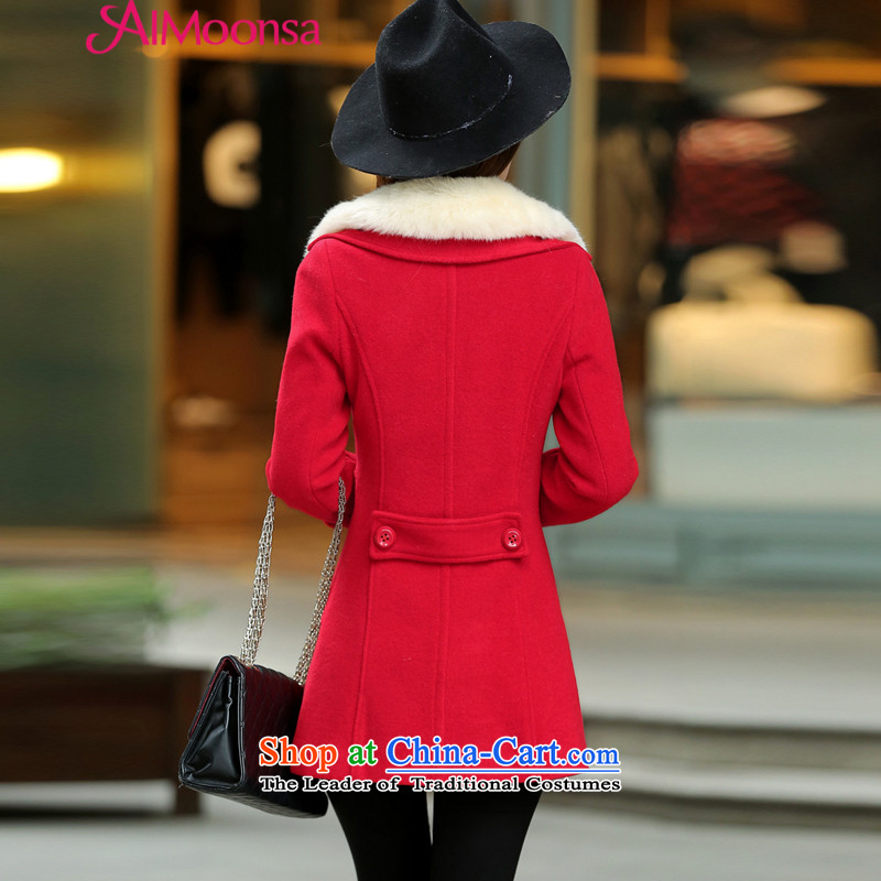  The Korean version of the stylish Sweet aimoonsa double-jacket women's gross? autumn and winter New Gross Gross for coats women would be sub-jacket red s,aimoonsa,,, shopping on the Internet