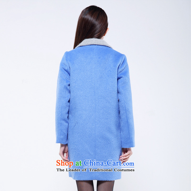 Flower to 2015 winter clothing new Korean lapel color in the collision of gross?? coats 30VD70661 jacket female Indigo S, flower to (duoyi) , , , shopping on the Internet