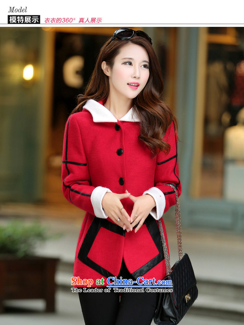 2015 new short of the amount that women's jacket Fall/Winter Collections Korean version thin cap temperament coats, women's gross? boards single row detained a wool coat female red XXL picture, prices, brand platters! The elections are supplied in the national character of distribution, so action, buy now enjoy more preferential! As soon as possible.
