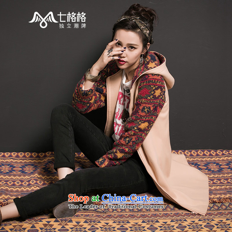 7 2015 New winter Princess Returning Pearl pieces of cloth in long cap and color coat? M