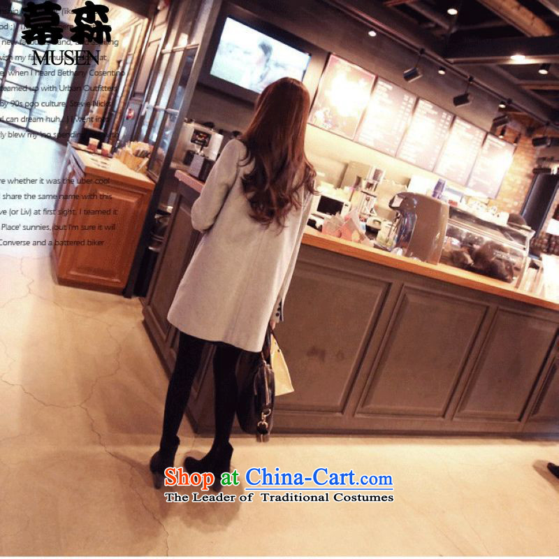 The 2015 autumn and winter sum Korean wild leisure preppy side zip gross a wool coat jacket is light gray M, the sum has been pressed shopping on the Internet
