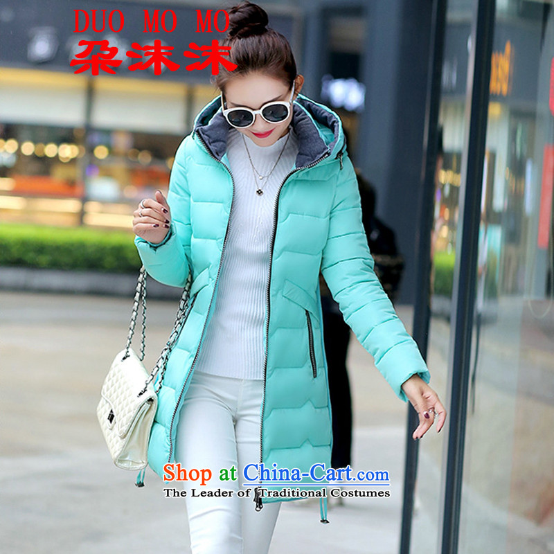 Spray gel 2015 Winter 朶 new to increase the number of women in down long thick cotton 200 catties thick MM video thin cap Sau San cotton coat 4XL, 朶 black jacket spray gel (DUOMOMO) , , , shopping on the Internet