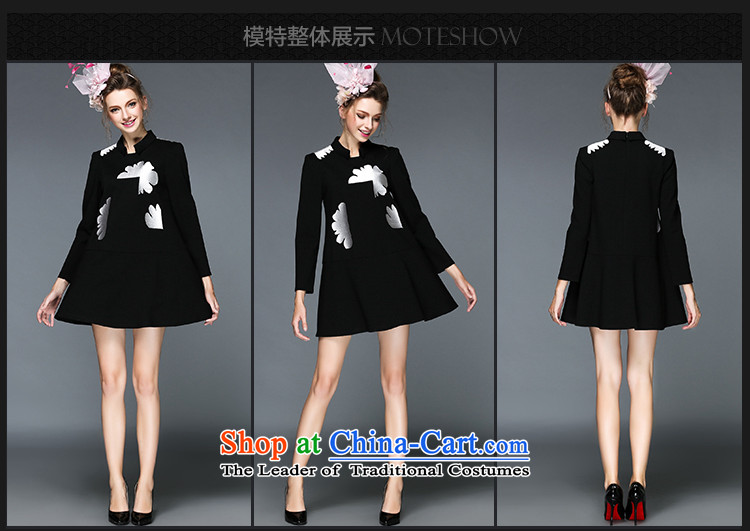 The Ni dream high-end large European and American Women 2015 autumn and winter new expertise to increase energy mm embroidered A skirt G-q109 long-sleeved black XXXL picture, prices, brand platters! The elections are supplied in the national character of distribution, so action, buy now enjoy more preferential! As soon as possible.