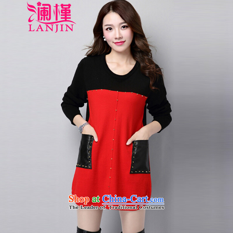 The world's largest code 2015 Autumn and Winter Female to intensify the new mm thick Knitted Shirt, long-sleeved clothes loose video, forming the basis of thin red M, 2146 sweater world Geun , , , shopping on the Internet