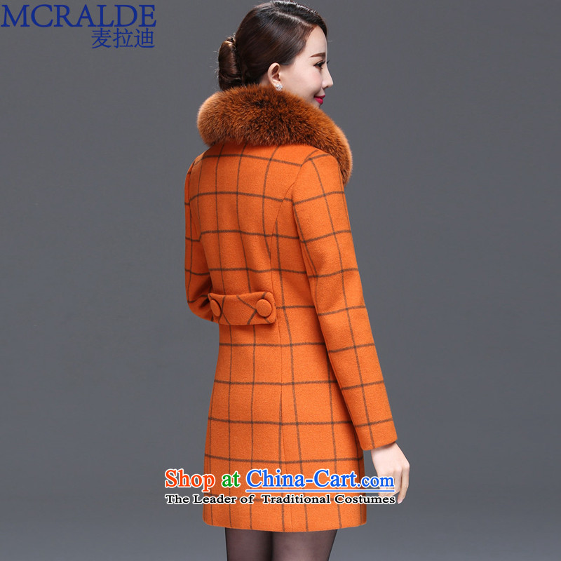 Mr Vladimir 2015 winter clothing new coats girl handing gross? Nagymaros collar jacket in gross so long a wool coat female 8332 XL, Orange Mak (mcralde) , , , shopping on the Internet