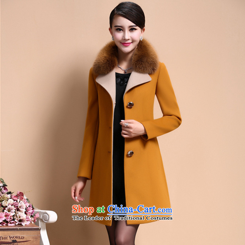 Maple Hui Sub new products in 2015 winter long jacket coat gross F8809? Maple Hui-L, Yellow , , , shopping on the Internet