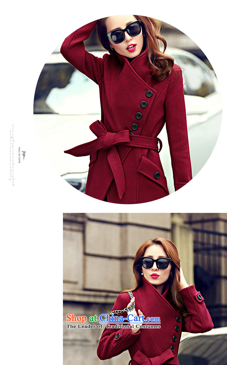 Sau San tether collar a wool coat deep red M picture, prices, brand platters! The elections are supplied in the national character of distribution, so action, buy now enjoy more preferential! As soon as possible.
