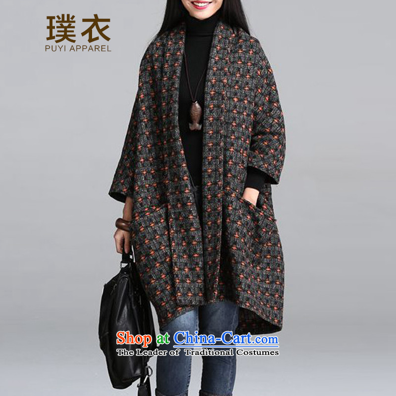 ?2015 Autumn and winter clothing and equipment of arts in gross? jacket long loose larger bat sleeves a wool coat shawl COAT 1132 suit?L