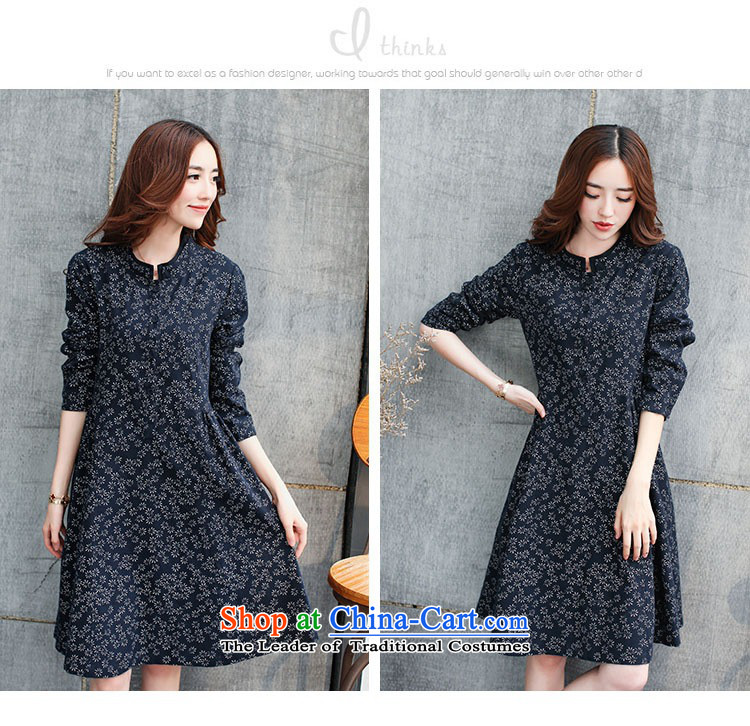 The autumn 2015 new products in the women's long cotton linen collar Foutune of long-sleeved Korean Sau San saika skirt long skirt FZ614 dark green XL Photo, prices, brand platters! The elections are supplied in the national character of distribution, so action, buy now enjoy more preferential! As soon as possible.