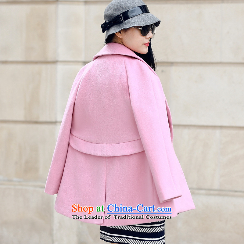 2015 Autumn and winter new Korean cloak-wool a wool coat female short of pink jacket? S, HIV EUROPE (CD) has been pressed AIOV shopping on the Internet