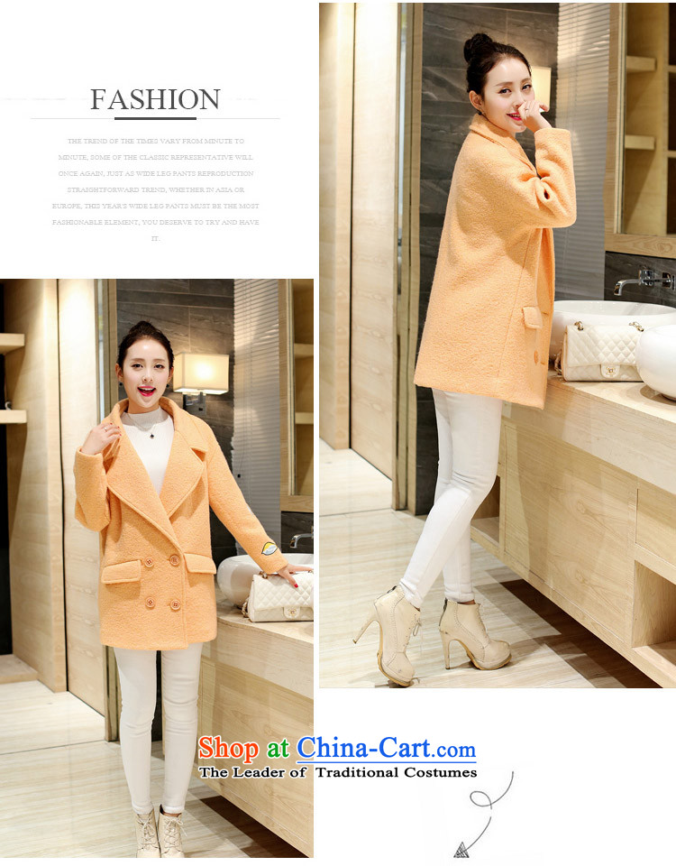Mrs James Hacker 2015 Fall/Winter Collections Korean girl in gross? jacket long embroidery Sau San thick a wool coat embroidered students orange M picture, prices, brand platters! The elections are supplied in the national character of distribution, so action, buy now enjoy more preferential! As soon as possible.