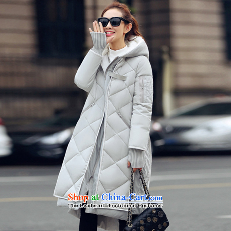 The DORIS 2015 winter new Korean thick long cotton coat large cap gross deerskin lint-free stitching Sau San overcoat 808 M, on Lai-gray (ANLIER) , , , shopping on the Internet