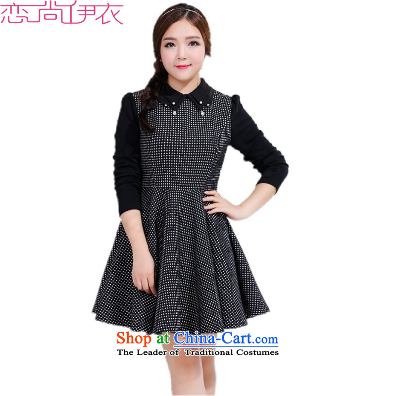 C.o.d. dolls lapel dresses? for winter breakdown gross latticed stitching forming the large long-sleeved skirt a bit too thick temperament OL Sau San short skirts thick red 5XL skirt around Mei 185-200, Slim Connie shopping on the Internet has been presse