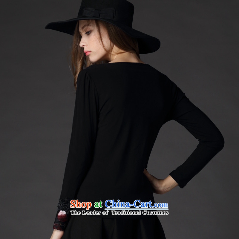 The dumping large European and American women forming the Netherlands 2015 winter clothing new staple pearl stamp long-sleeved T-shirt, lint-free t-shirt and Black 1227 XL     recommendations 110-130, of staff (smeilovly) , , , shopping on the Internet
