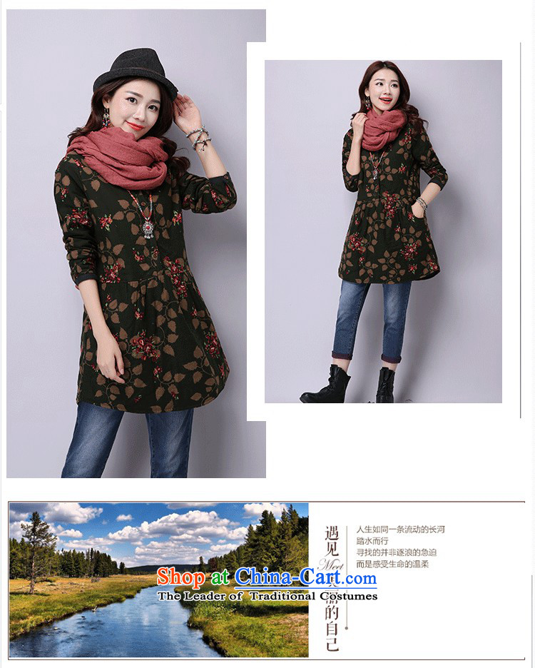 The beginning of the rain. Arpina ji 2015 winter clothing plus new cotton shirts in long-sleeved women Thick Long ethnic folder female cotton shirt 890 dark blue XXL picture, prices, brand platters! The elections are supplied in the national character of distribution, so action, buy now enjoy more preferential! As soon as possible.