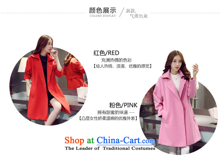 Ink 歆 wool a wool coat women 2015 autumn and winter new Korean vogue thin Graphics 