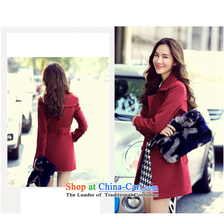 Sin has new winter 2015 stylish look of Sau San video thin warm current in long roll collar Solid Color Wild Hair? female bourdeaux coats      XL Photo, prices, brand platters! The elections are supplied in the national character of distribution, so action, buy now enjoy more preferential! As soon as possible.