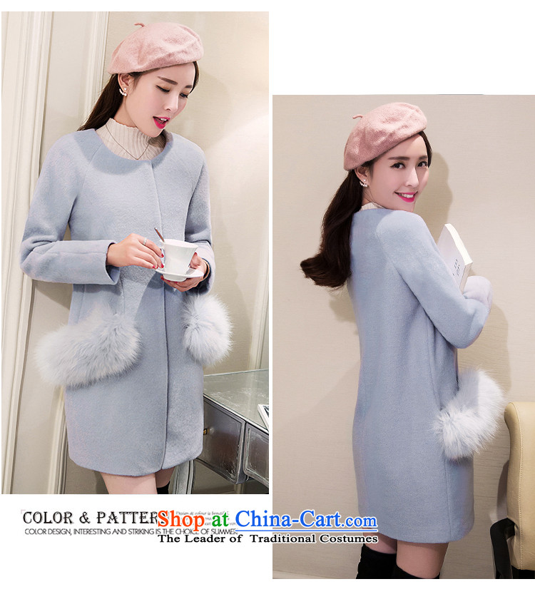 Sin has new winter 2015 stylish temperament in Sau San video thin long round-neck collar Warm Korean Solid Color gross pink female coat?      XL Photo, prices, brand platters! The elections are supplied in the national character of distribution, so action, buy now enjoy more preferential! As soon as possible.