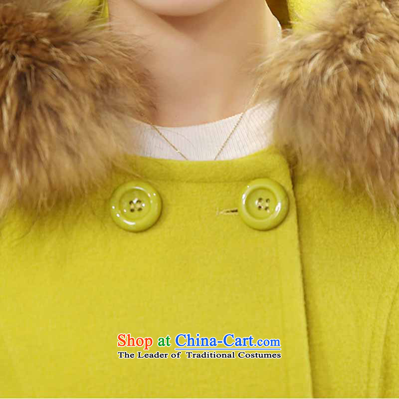 Han Sang-to 2015 winter new Korean version of large numbers of women who are in collar gross long a wool coat female hair?   9920 Fluorescent Green Jacket Girl s picture, prices, brand platters! The elections are supplied in the national character of distribution, so action, buy now enjoy more preferential! As soon as possible.