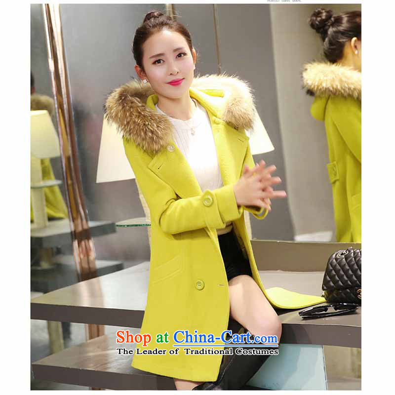 Han Sang-to 2015 winter new Korean version of large numbers of women who are in collar gross long a wool coat female hair?   9920 Fluorescent Green Jacket Girl s picture, prices, brand platters! The elections are supplied in the national character of distribution, so action, buy now enjoy more preferential! As soon as possible.