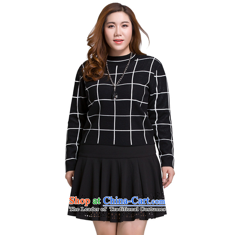 The former Yugoslavia Li Sau 2015 Fall/Winter Collections new larger female thick MM double-sided color plane collision plaid knitting sweater, forming the hedging 0703 Black 2XL, Yugoslavia Li Sau-shopping on the Internet has been pressed.
