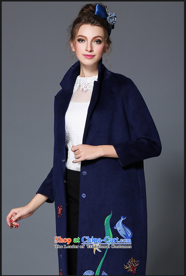 The Ni dream high-end large European and American Women 2015 winter new stylish mm thick gauze stitching woolen coat female long jacket B1719W gross? blue 4XL Photo, prices, brand platters! The elections are supplied in the national character of distribution, so action, buy now enjoy more preferential! As soon as possible.